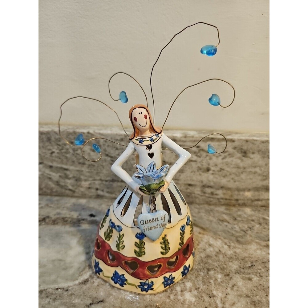 Blue Sky 2008 Heather Goldminc ceramic Queen of Friendship Tea Lite Holder